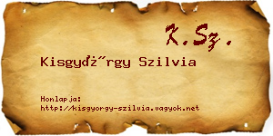 Kisgyörgy Szilvia névjegykártya