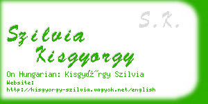 szilvia kisgyorgy business card